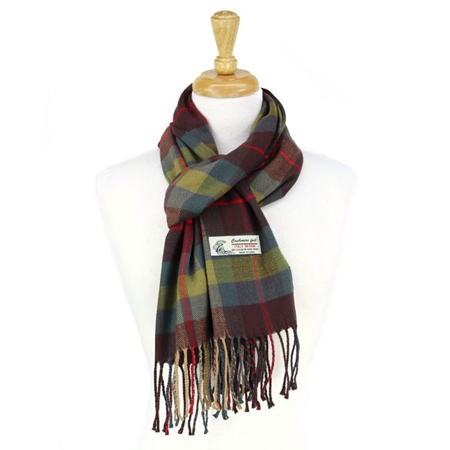 CM35-1 - One Dozen Multi Burgundy Cashmere Feel Scarves